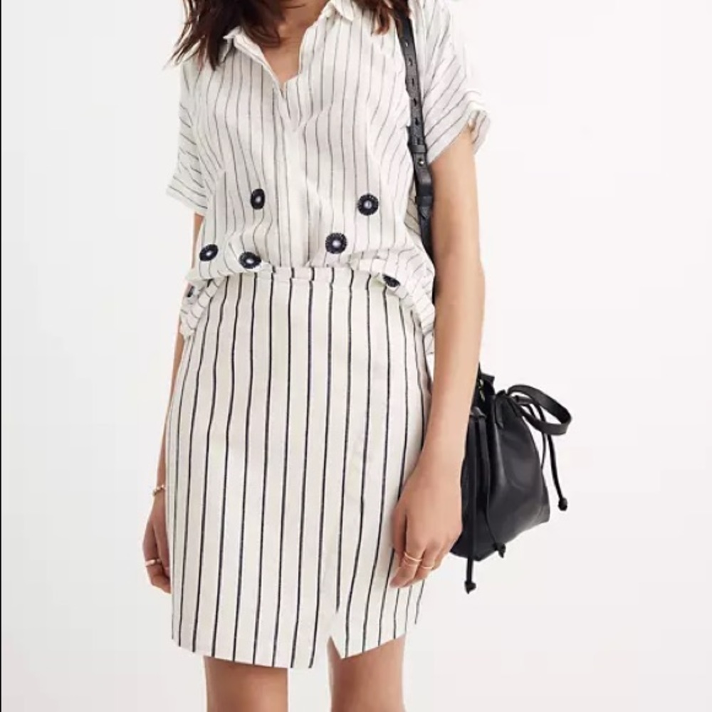 Madewell Wrap Mini Skirt in Stripe